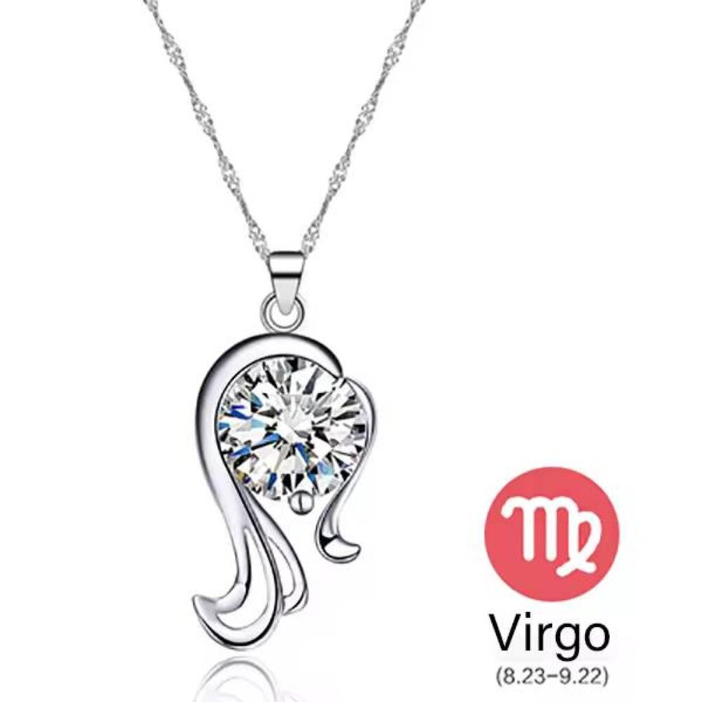 Certified Moissanite Diamond 1.0 ct Virgo Pendant NEW